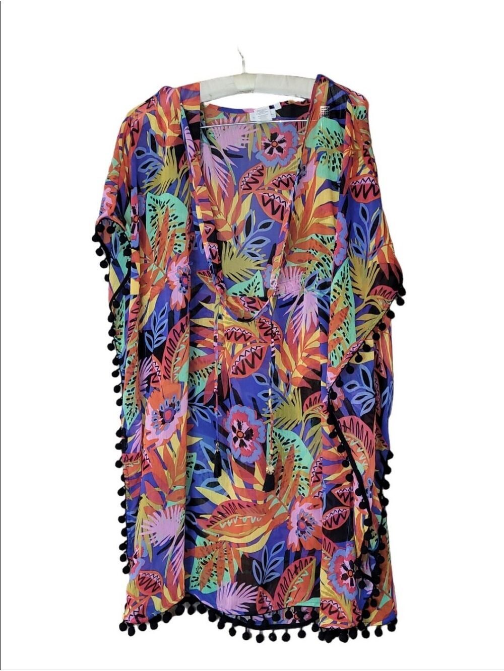 Bleu Rod Beattie Colorful Swimsuit Cover Up S